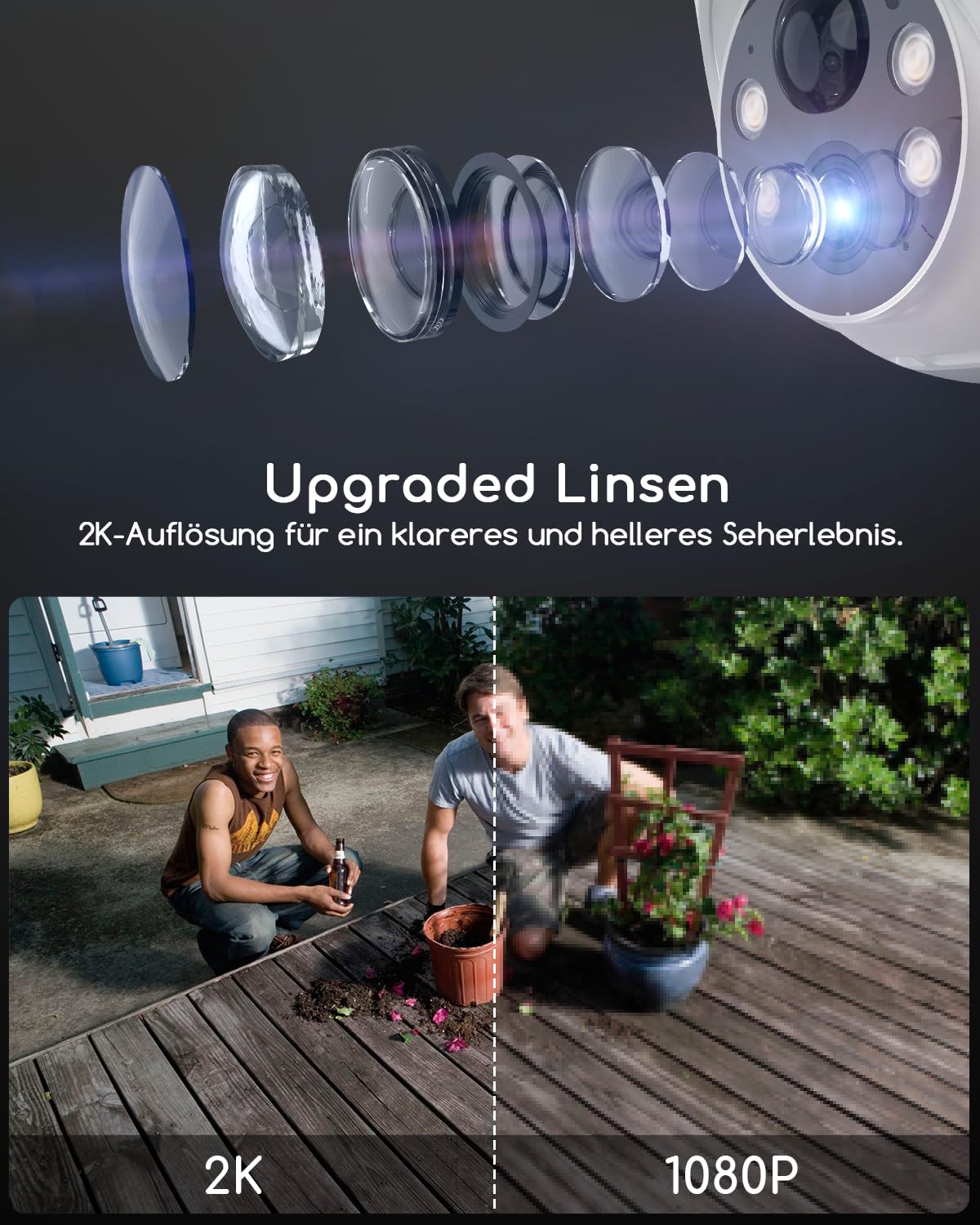 COOAU 2K Überwachungskamera Aussen Akku | Kabellose WLAN Kamera Outdoor | 355°/90° PTZ | Intelligente KI-Erkennung | Datenschutz | 4 LED Nachtsicht | Häusliche Außensicherheit