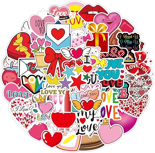 Calcomanías románticas impermeables para el día de San Valentín, no se repite para portátiles, regalos, equipaje, botellas, scooters, boda y día de