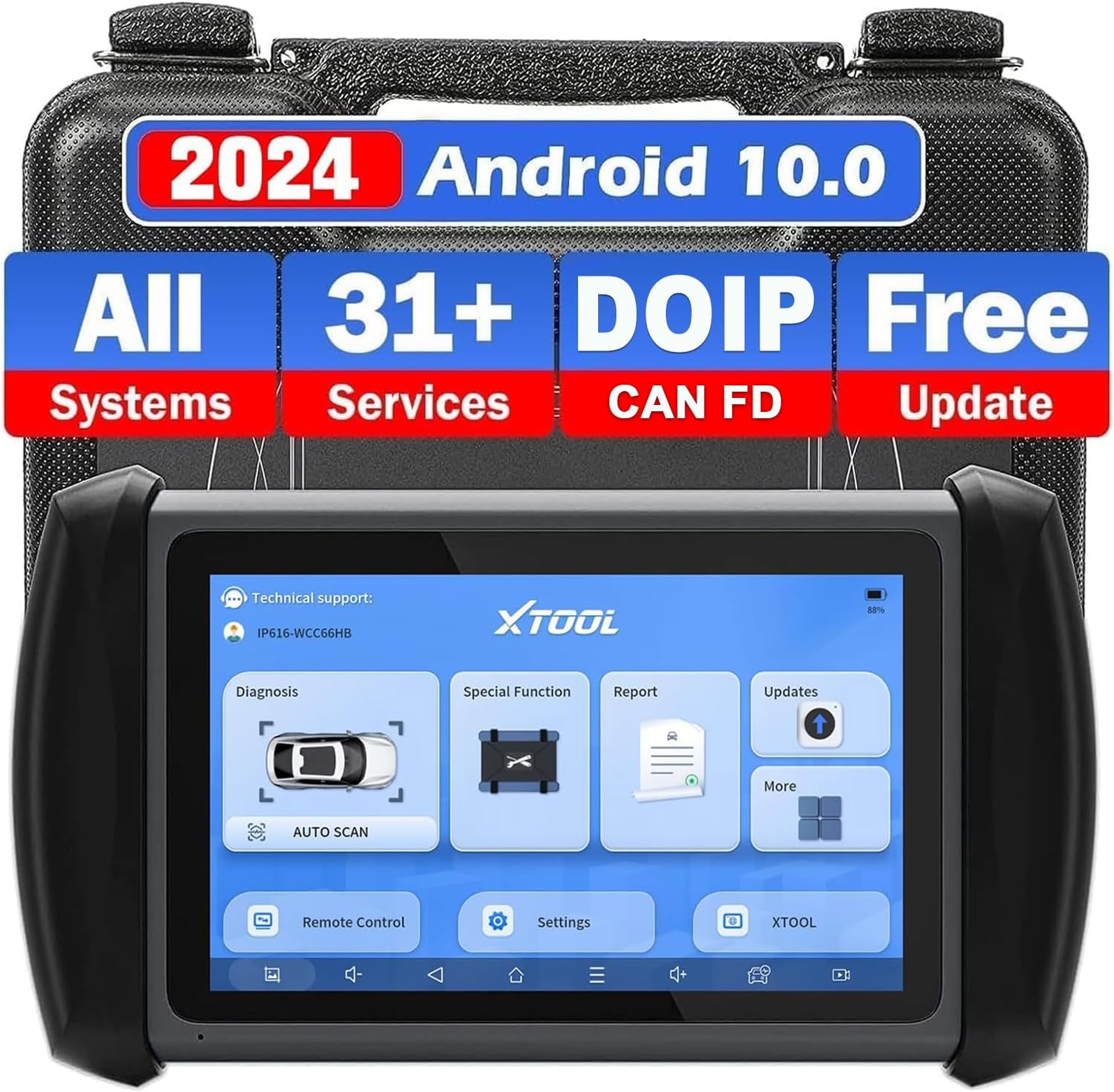 XTOOL InPlus IP616 Scan Tool, Automotive Diagnostic Tool with Lifetime Updates, 31+ Special Functions, Full System Diagnosis, Key Programming, ABS Bleed/Oil/SAS/TPMS/EPB/Throttle Reset/CAN FD