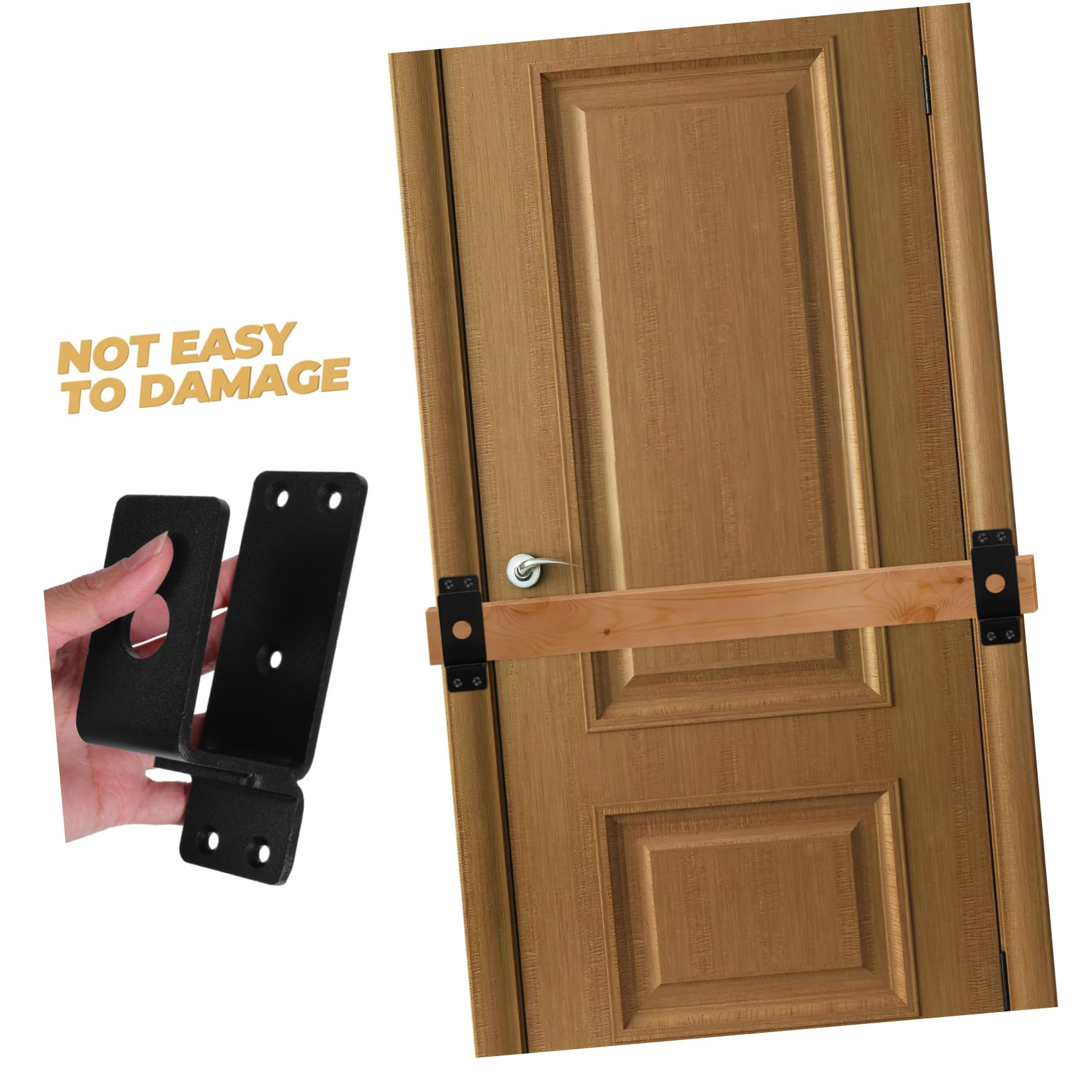 Support de Barre de Porte Robuste en Acier au Carbone, Modèle en U, pour Sécurité Renforcée la Maison Appartement