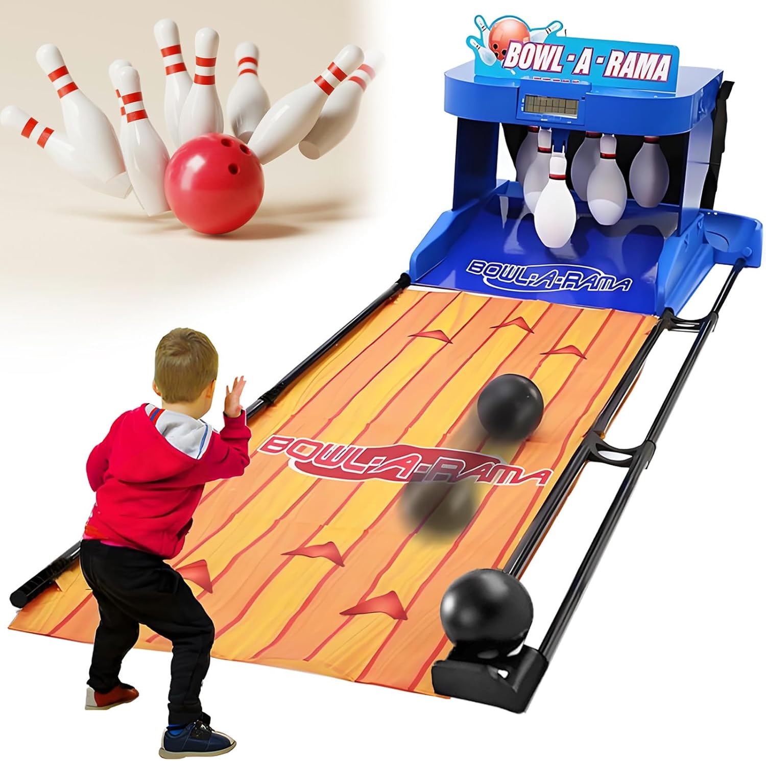 BANGBANGJI Indoor Bowling Ball Set, Home Bowling Alleys with Automatic Reset/Lighting/Simulation Sound for Children and Adults Interactive Game 2m/78.8in