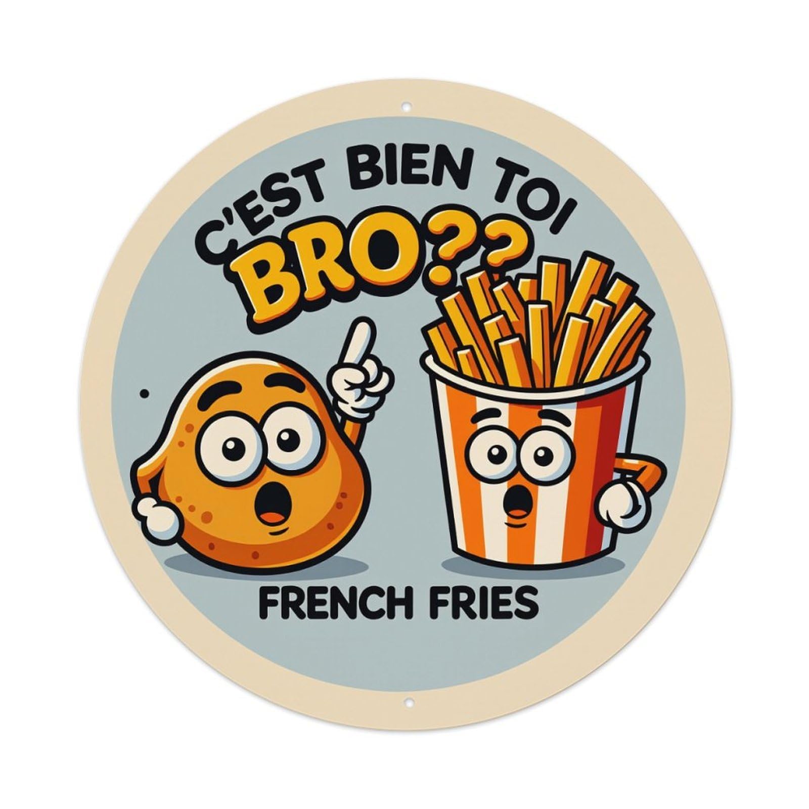 It's Really You Bro French Fries Metal Tin Sign Vintage Garden Bedroom Cafe Bar Man Cave Home Wall Decor Metal Poster 8x8 inches