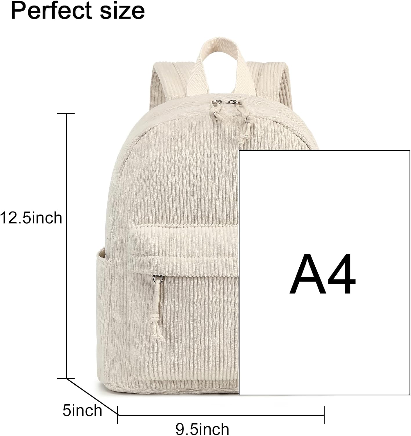 LEDAOU Mini Backpack Set Fashion Bookbags with Purse Wallet Cute Backpack Set for Women Teens School Travel Bag (2pcs+wallet, Beige) - Image 7