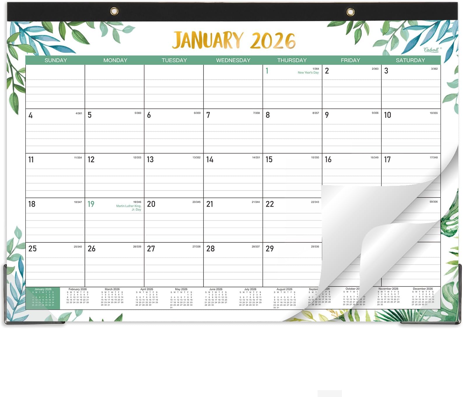 2023 Desk Calendar - 12 Months Desk Calendar 2023, 12" x 17", January 2023 - December 2023, Desk Calendar 2023, Large Ruled Blocks for Planning and Organizing for Home or Office