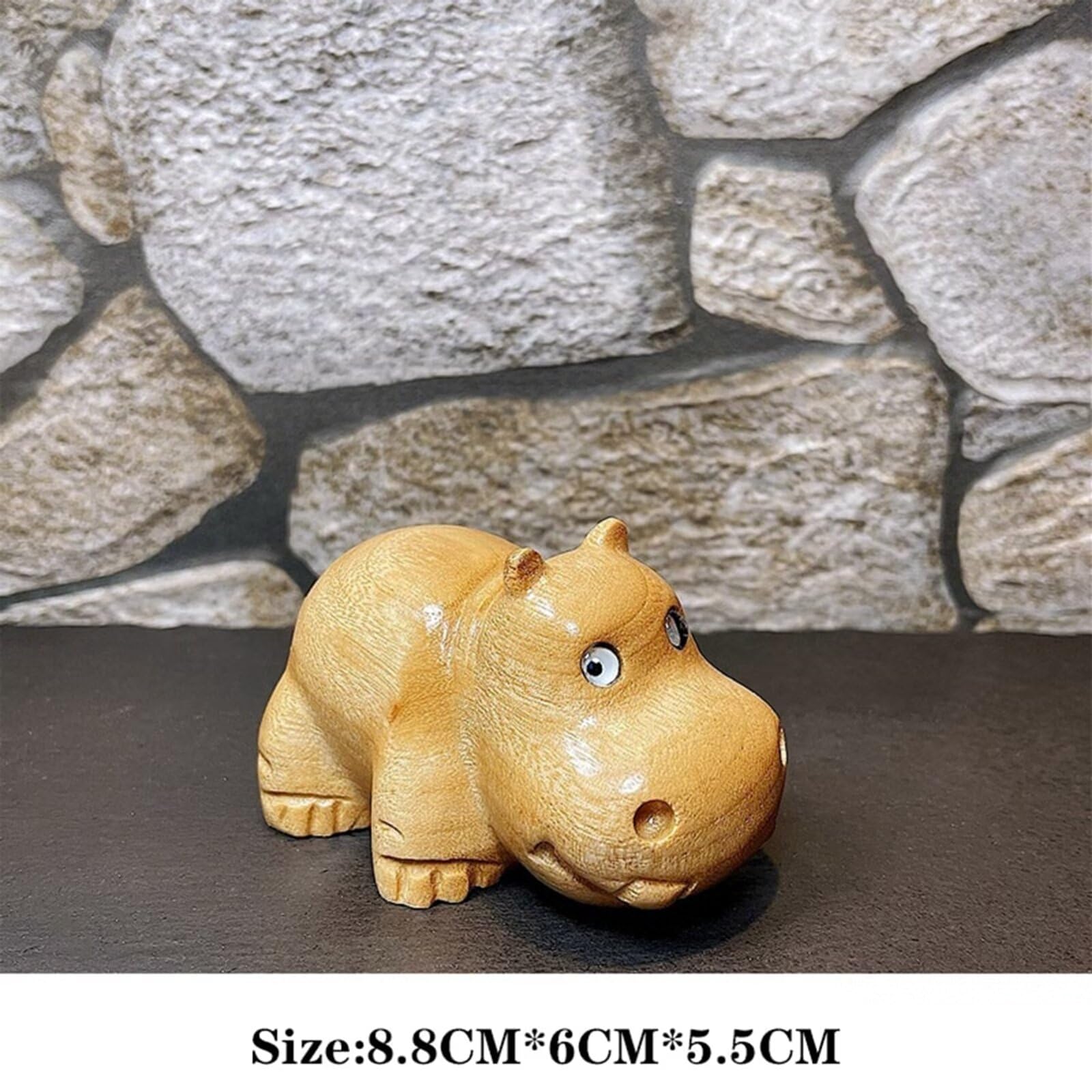Figurka hipopotama kamfora drewniana statuetka hipopotama sztuka miniaturowa rzeźbiona rzeźba małego zwierzęcia (zestaw 3 szt.)