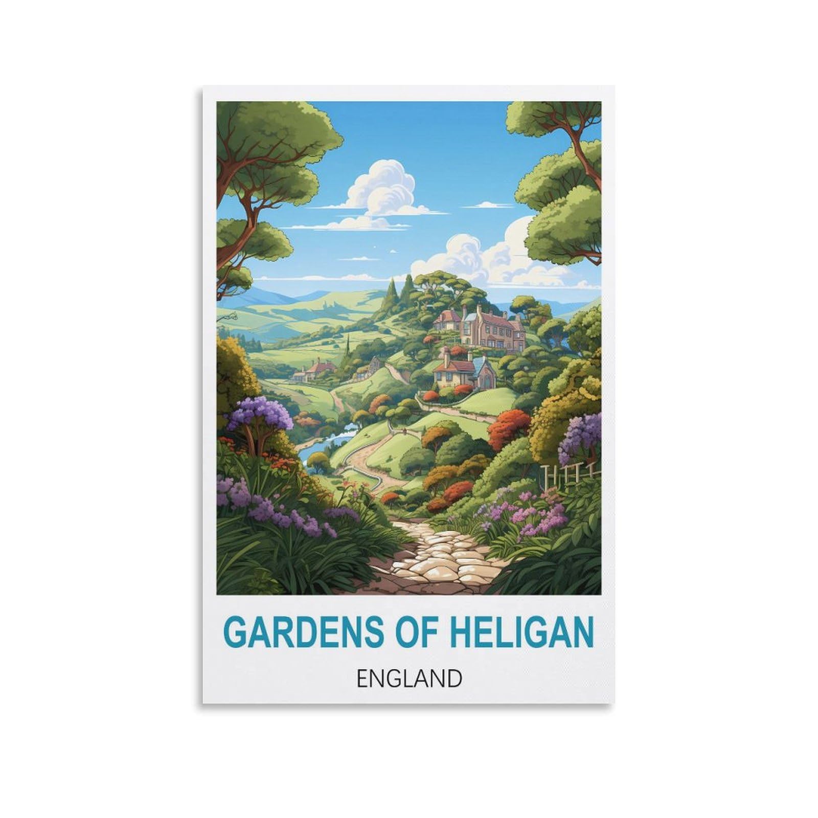 EZMLFA 5D Diamond Painting Kits for Adults,Gardens of Heligan England,Diamond Painting,Landscape Gem Art Kits Adult and Crafts Home Decor 30x40cm