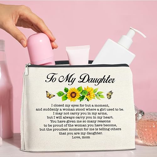Miniatura 6 de Regalos para hija de mamá, bolsa de maquillaje para hija, regalos para hija, regalo para hija de madre, a mi hija bolsa de cosméticos bolsa de viaje