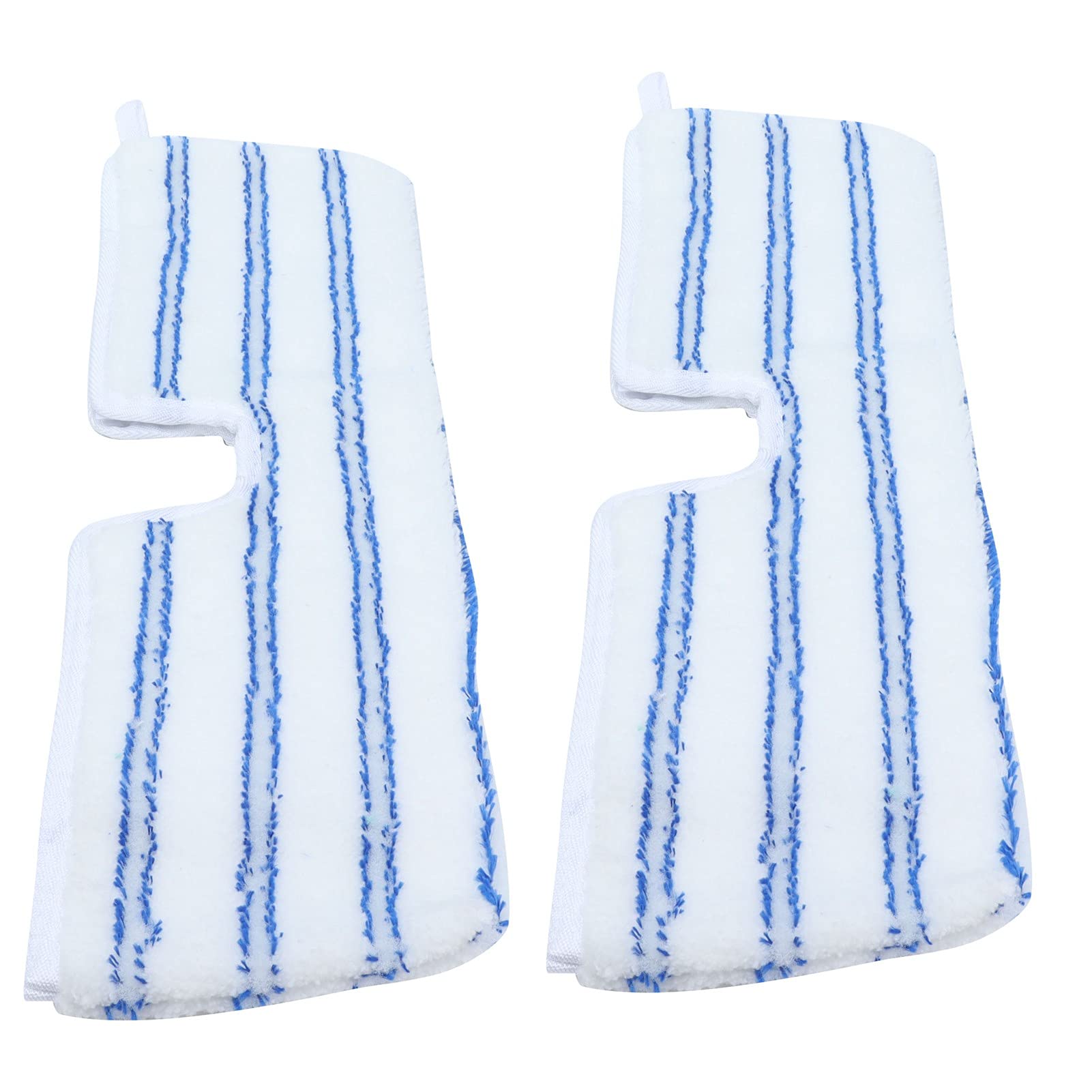 2 Pack Microfiber Mop Replacement Heads Compatible with O-Cedar Dual Action Flat Mop for Dry/Wet Use, Machine Washable Reusable Flip Mop Refills All Surface Cleaning(Blue White Stripe)