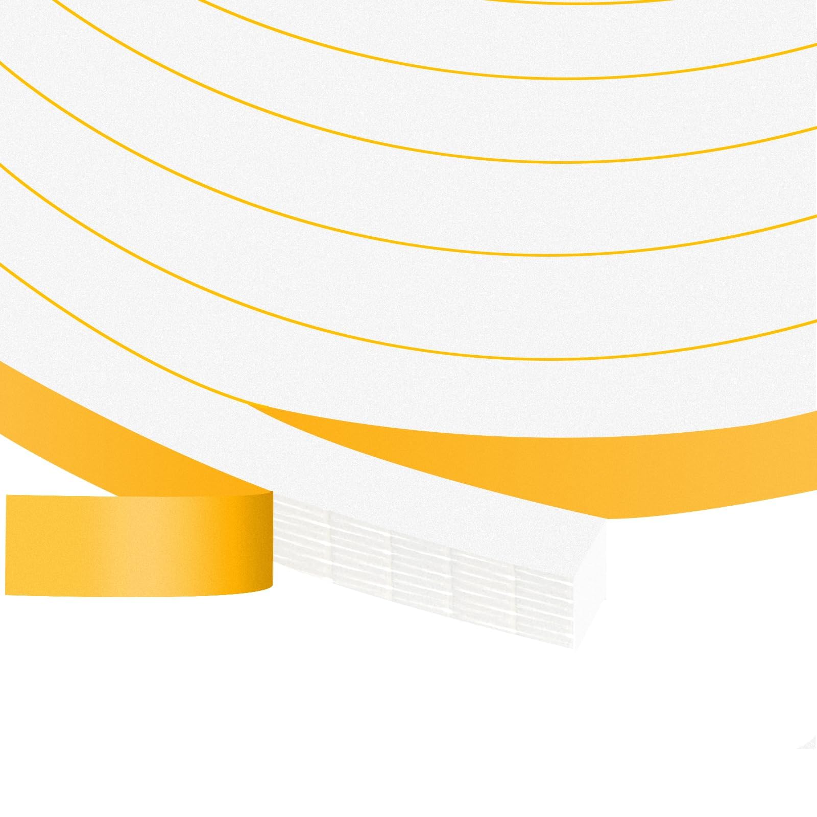 Adhesive Foam Tape 12mm(W) x 10mm(T), High Density Weather Stripping for Doors Windows,Closed Cell Home Window Door Draft Excluder,Air Conditioner Weather Stripping Seal(White, C-12mm*10mm*4m)