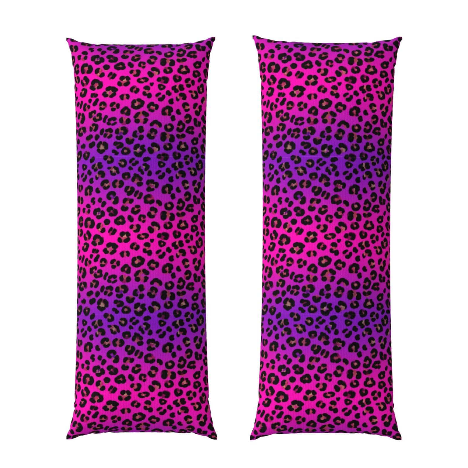 Body Pillow Protector 20x60 Watercolor Purple Tie Dye Leopard Cheetah Print, Ultra Soft Zippered Pillow Cover, Breathable Cozy Fabric, Machine Washable for Bed Sofa Couch