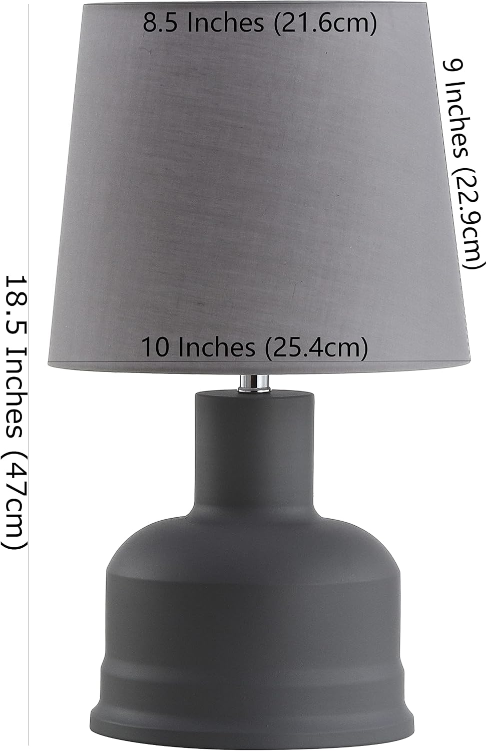 SAFAVIEH Lighting Collection Dahlia Industrial Dark Grey 19-inch Bedroom Living Room Home Office Desk Nightstand Table Lamp Set of 2 (LED Bulbs Included)
