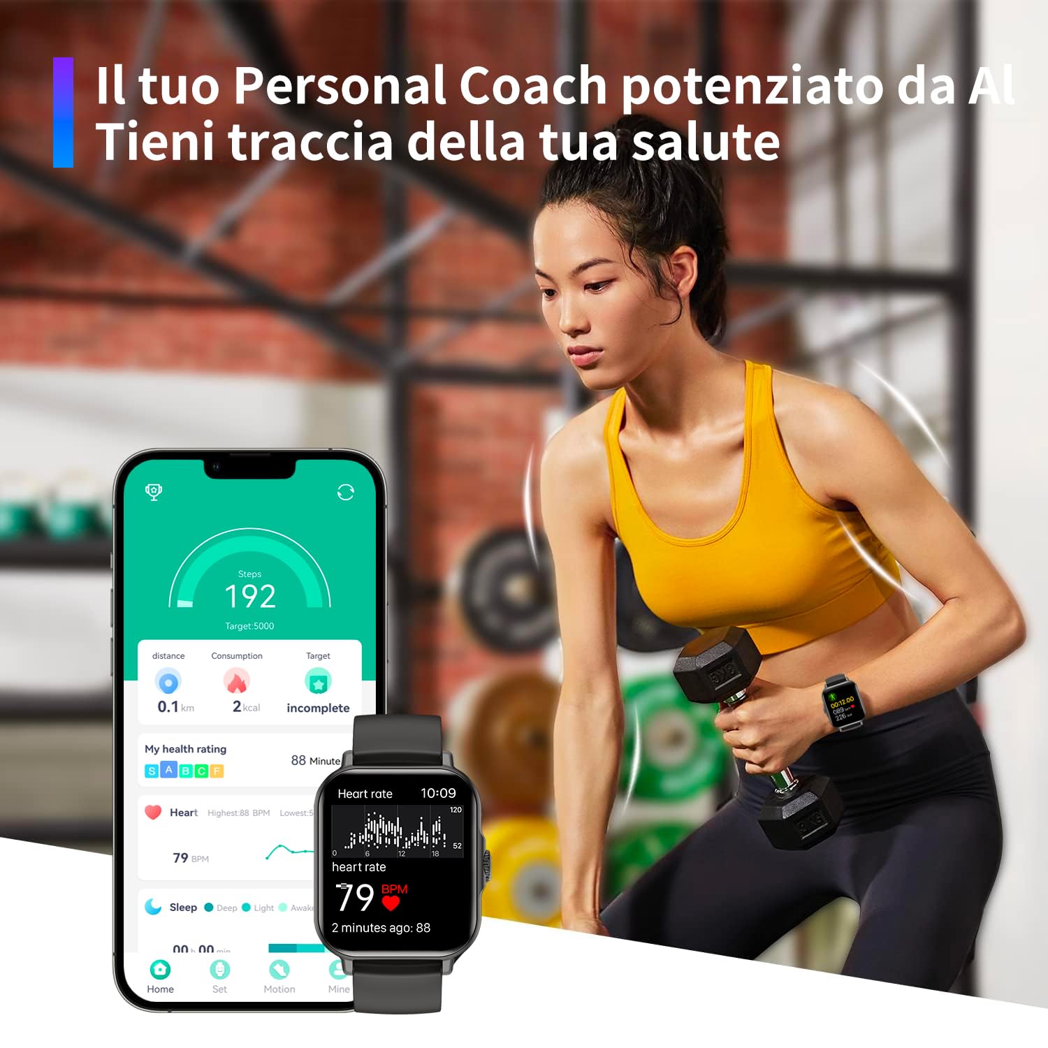 ASWEE Smartwatch con Effettua/Risposta Chiamate, 1.85" Orologio Smartwatch Uomo Donna 100+ Sportive Smart Watch con Contapassi/Sonno/Cardiofrequenzimetro, Impermeabil IP68 Fitness Tracker iOS Android