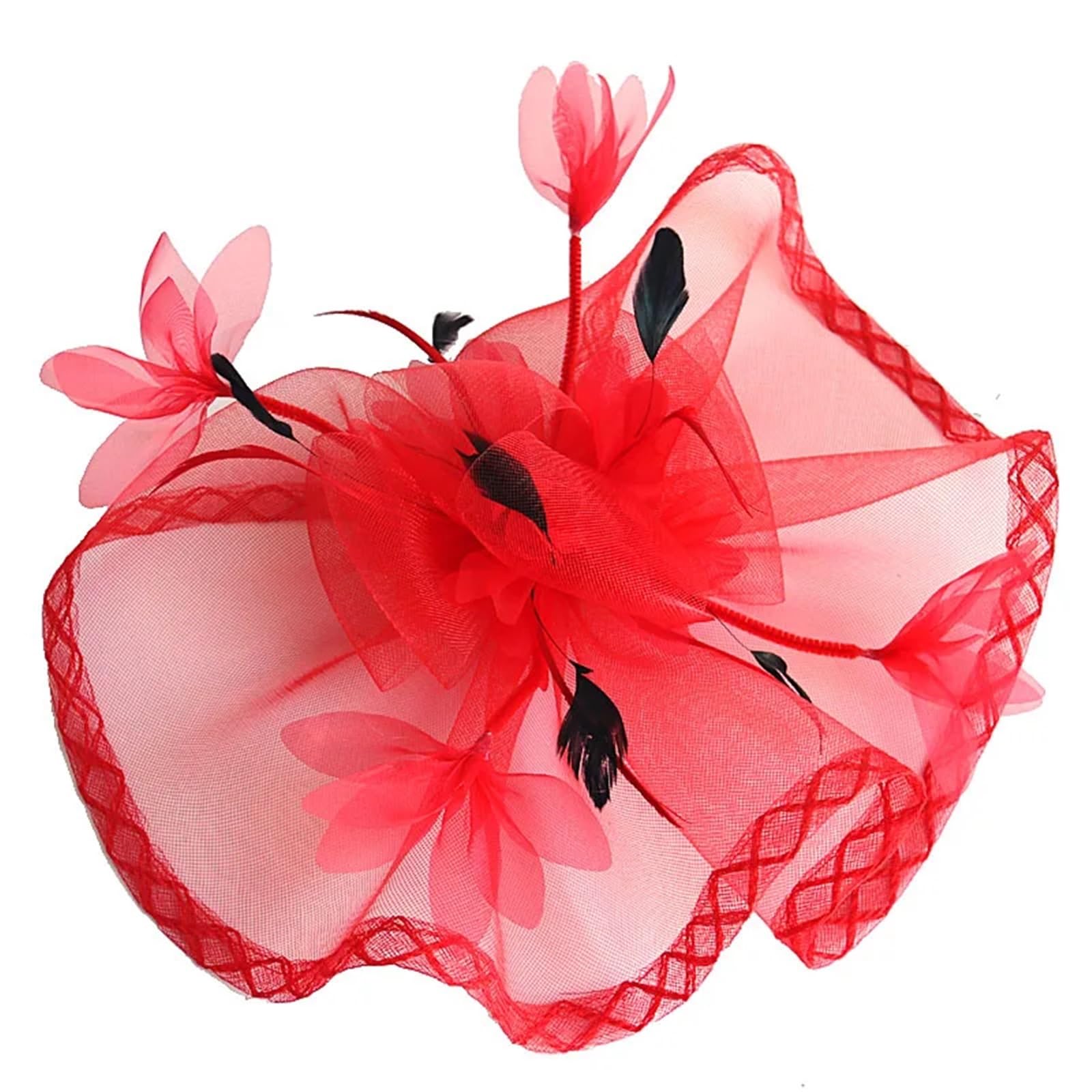 Sinamay Mesh Fascinator Cappello for donna Elegante fascia con fiori di piume Tea Party Photography