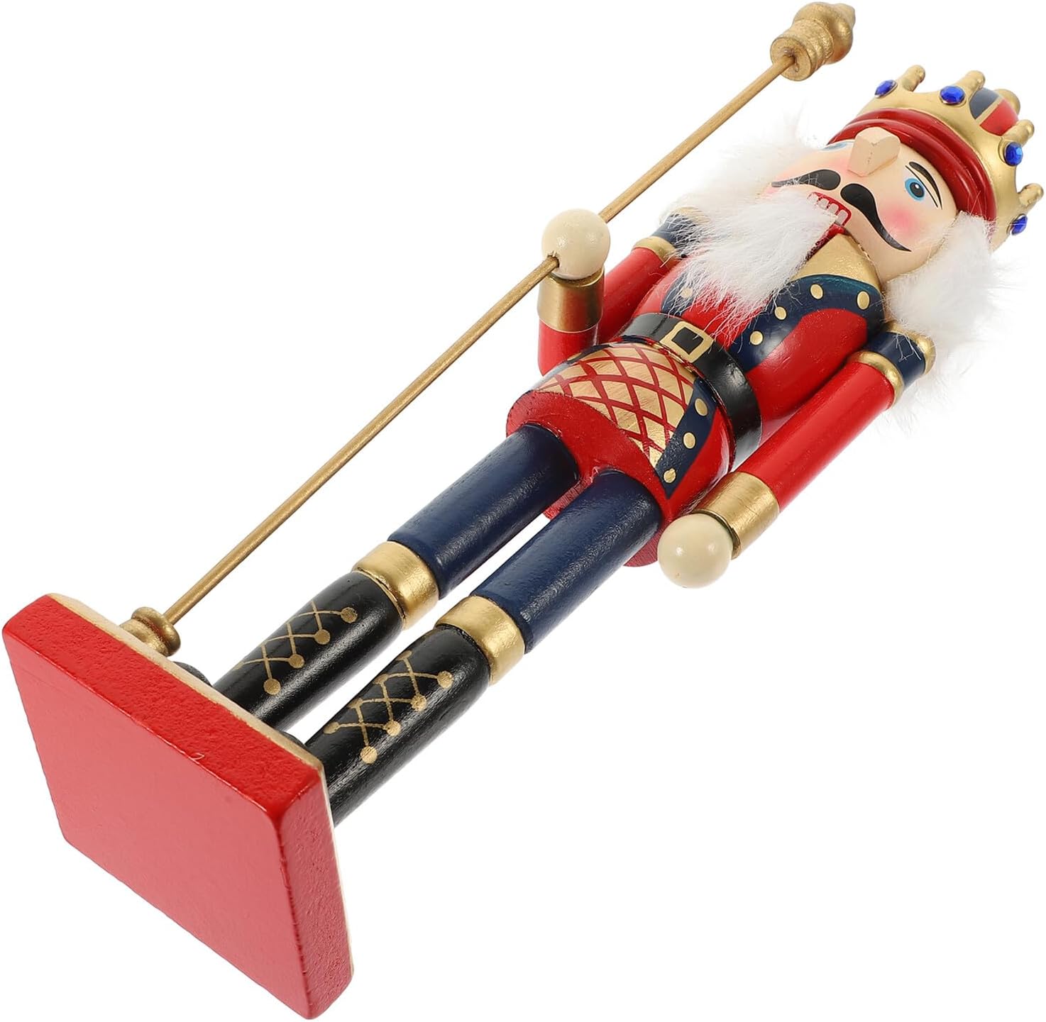 IMIKEYA 30cm Wooden Nutcracker Soldier Christmas Figurine Xmas Nutcracker Ornament Decorative Holiday Party Display
