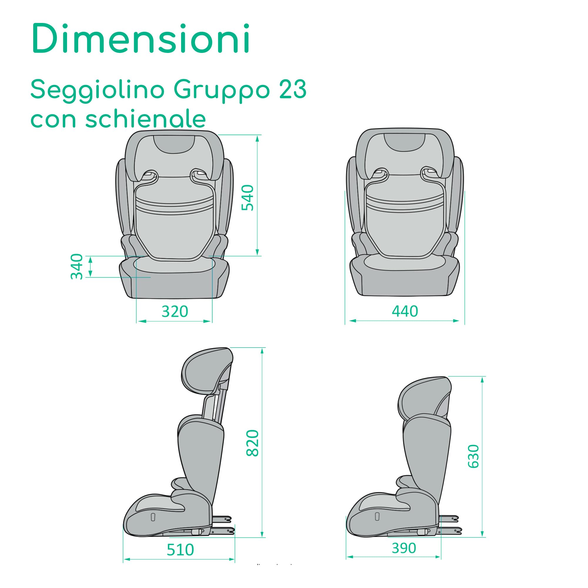 Bebeconfort Ride 2-in-1 i-Size Seggiolino Auto Bambini, 100–150 cm, 3,5–12 anni, Seggiolino Auto ISOFIX, Schienale Rimovibile, Leggero 3,7 kg, Poggiatesta a 11 Posizioni, Portabibite, Full Black