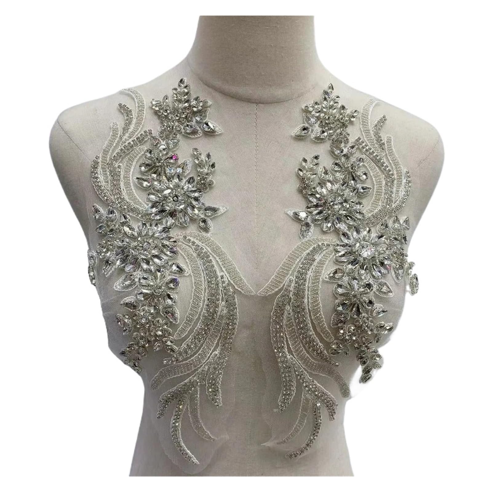 Corsage en cristal fait à la main et motifs de dentelle perlée pour loisirs créatifs
