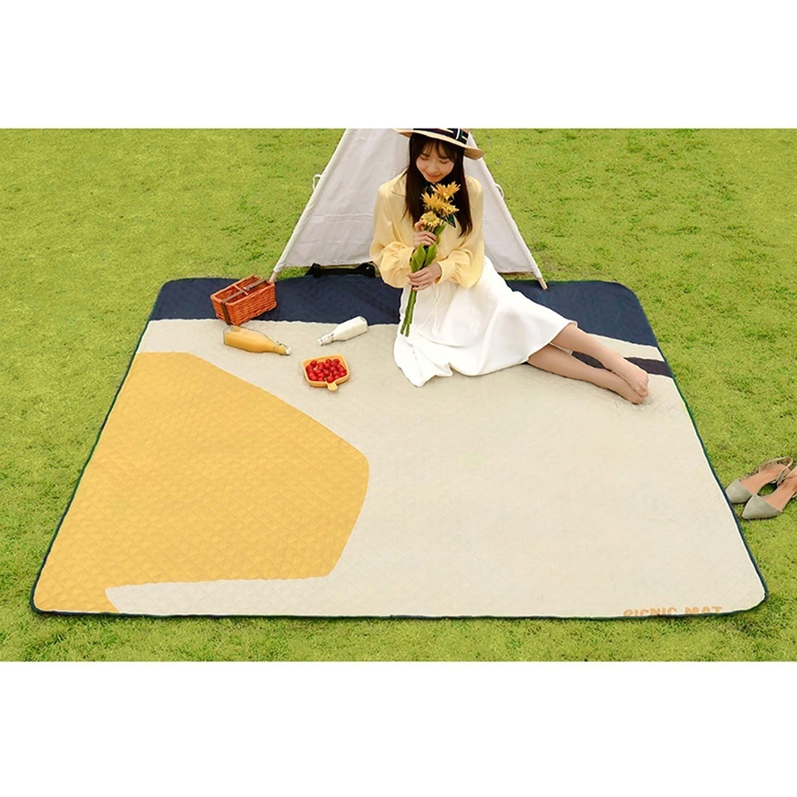 Couverture Tapis de Pique Nique, Imperméable Pliable Nappe Picnic avec Poignée, Natte de Plage pour Camping Jardin Extérieur (Color : Park)