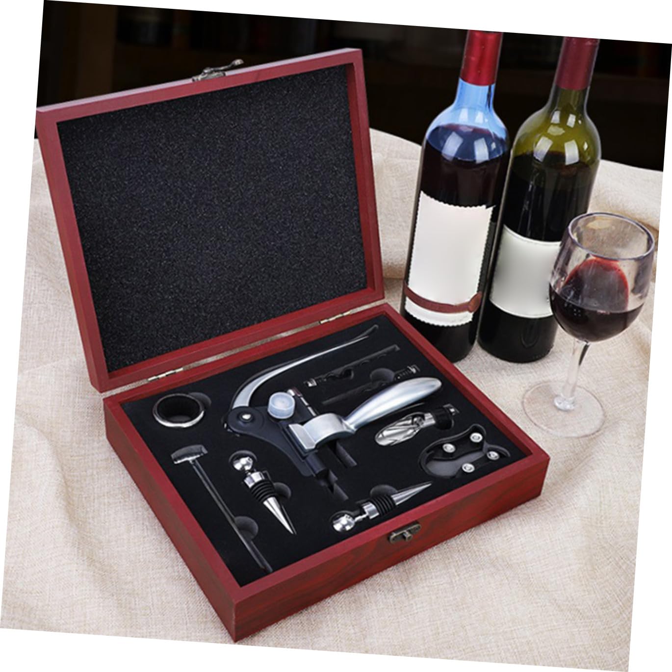 BESTYASH Abrebotellas Abridor de Botellas de Vino Tinto Abrebotellas de Vino para Bodas Caja de Obsequio para Negocios Abridor Botellas para Bar Hotel Hogar