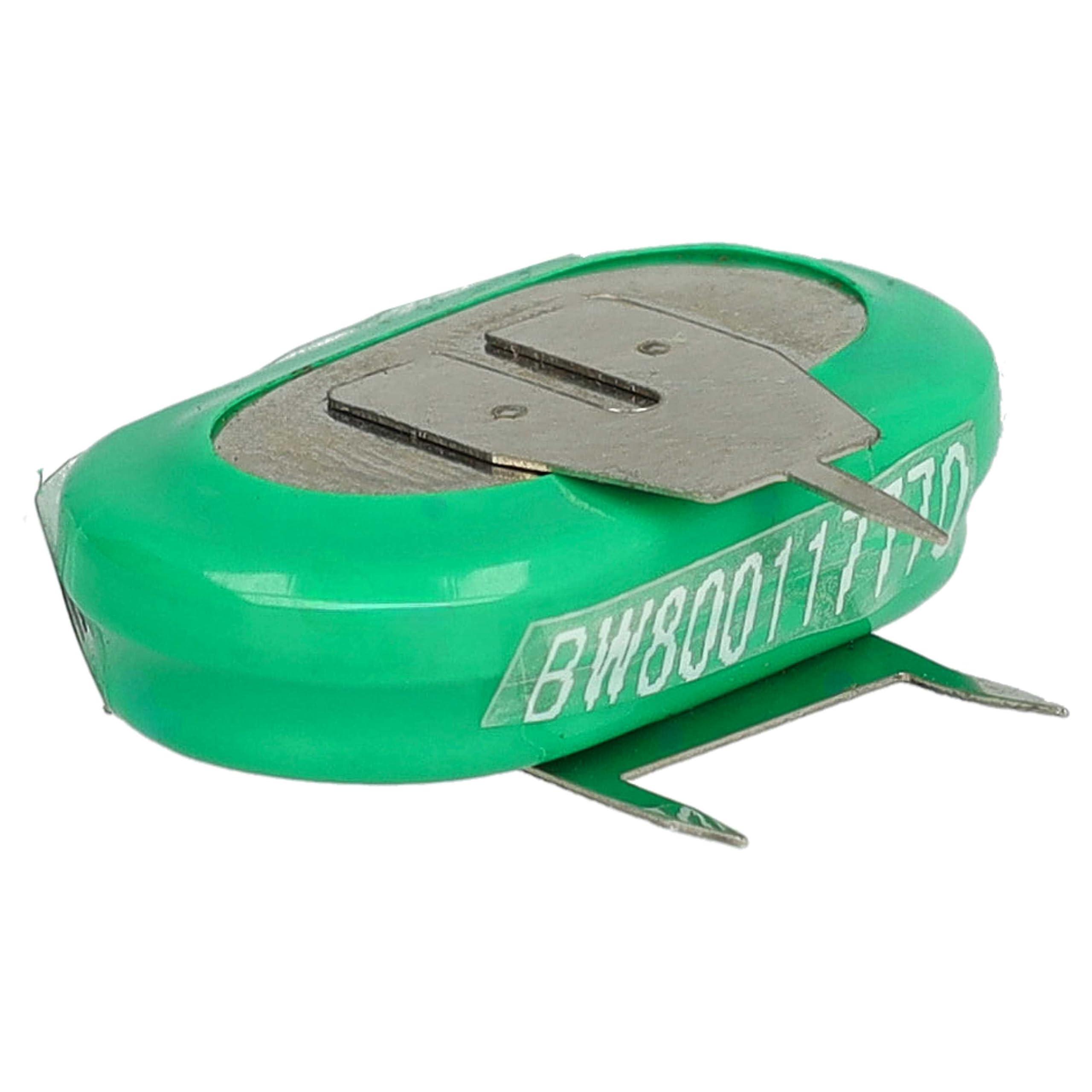 vhbw 50x NiMH Batería de botón de Repuesto Tipo 1/V150H 3 Pines 150 mAh 1,2 V Compatible para lámparas solares, etc.
