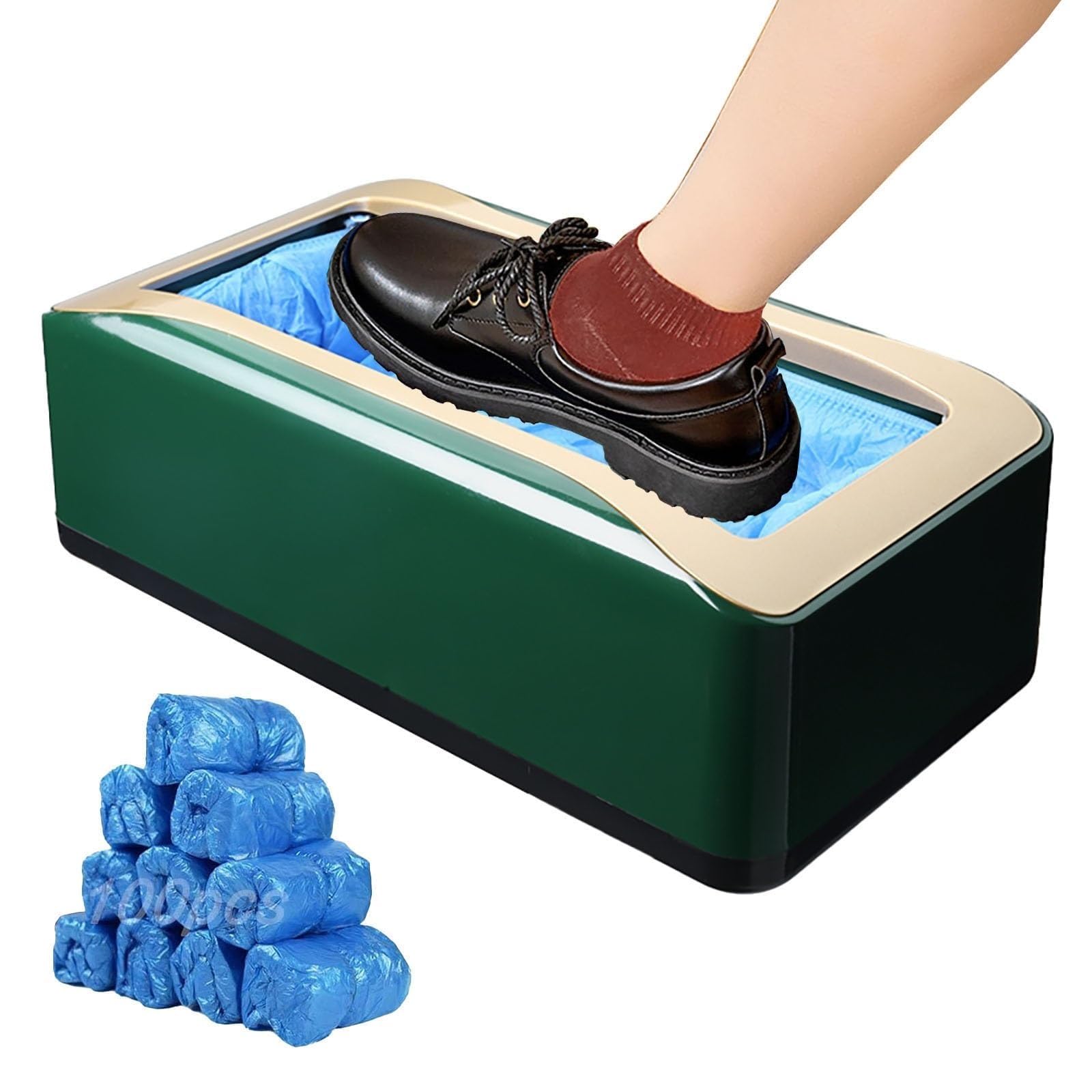 Automatischer Schuhüberzugspender, intelligente Maschine mit 100 Einweg-Überschuhe, wasserdichte Überschuhe, Anti-Rutsch-Booties für Zuhause, Hotels, Fabriken