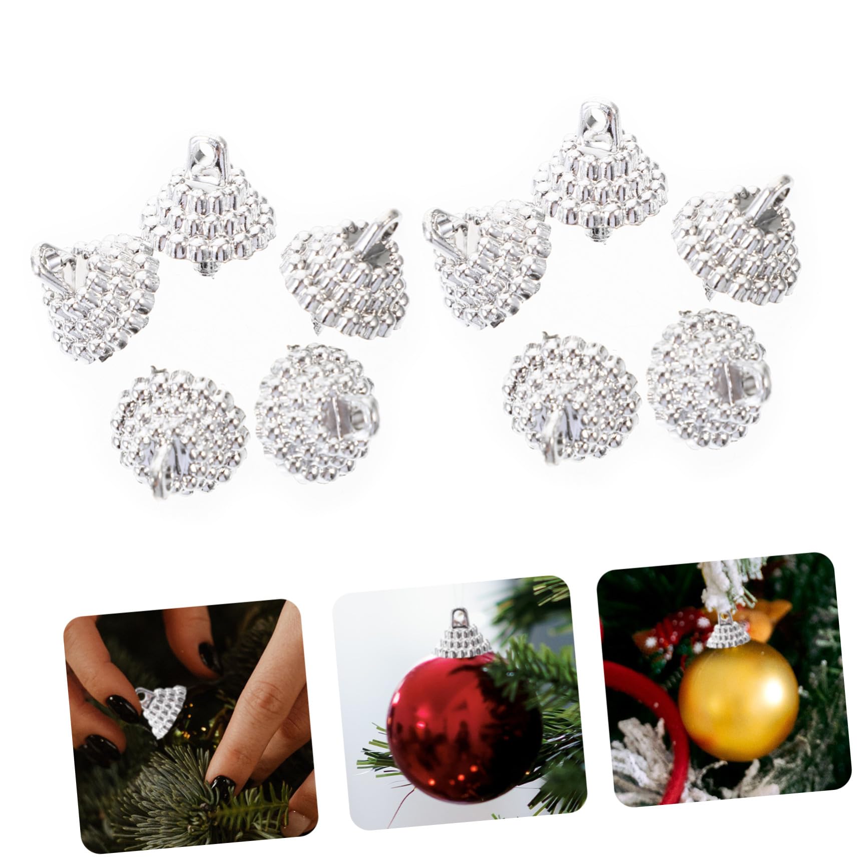 Tapas Plásticas para Bolas de Navidad DIY Repuestos Creativos para Adornos Colgantes Capuchones para Bolas de Árbol Navideño Decoración Festiva
