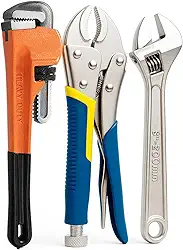 Kit Jogo De Chave Inglesa Alicate Pressão E Chave Grifo