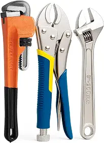 Kit Jogo De Chave Inglesa Alicate Pressão E Chave Grifo