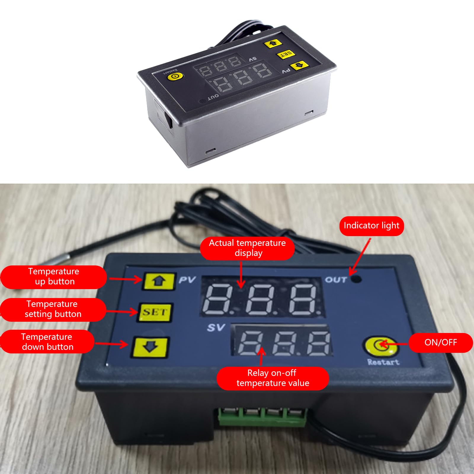 W3230 LED Digital Temperature Controller Thermostat Thermoregulator Incubator 5V 12V 24V 220V