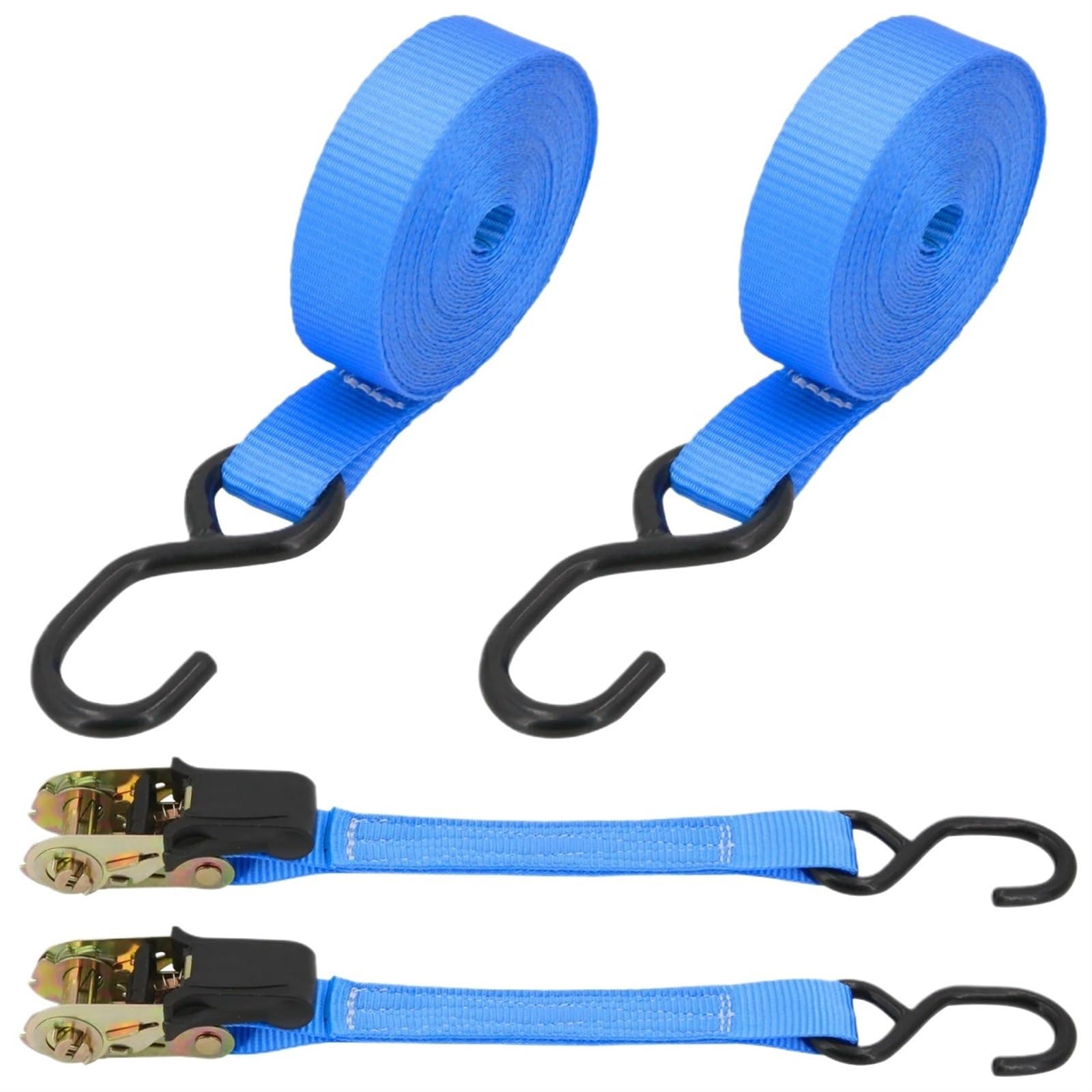 Cinghie a cricchetto Cinghia di ancoraggio for bagagli automatica portatile for rimorchio con cricchetto Gancio for cinghia for freno Cintura rilegatura for moto resistente(2pack)