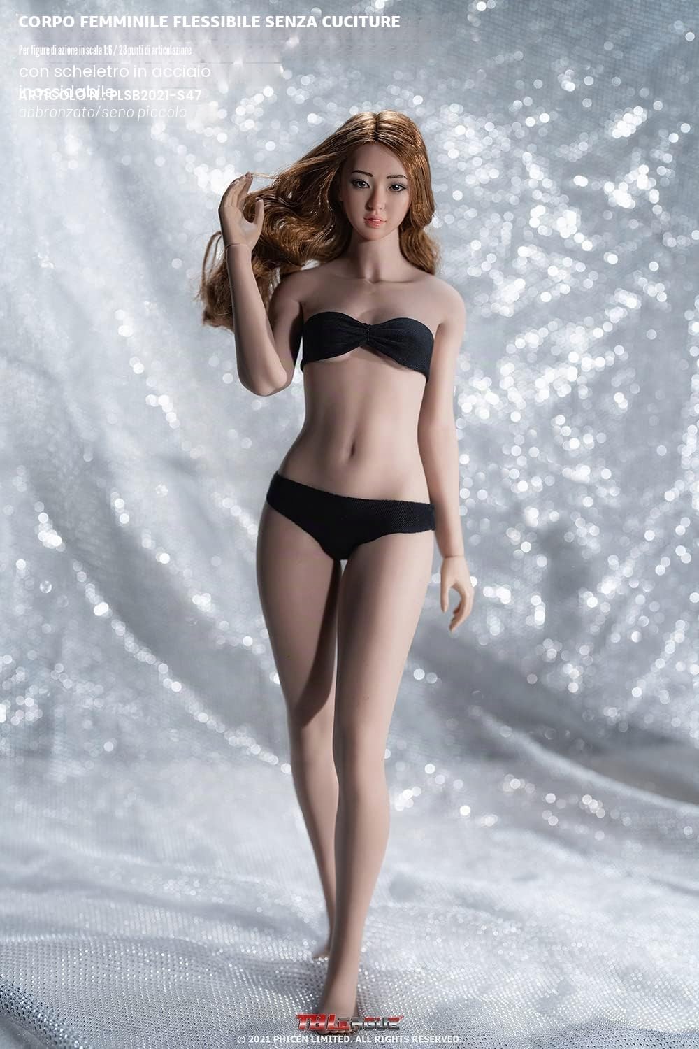 Bambola Suntan femminile super flessibile in scala 1/6, corpo senza cuciture, 28 punti di articolazione, con scheletro in acciaio inox, modello S47B, regalo da collezione (senza testa, piedi