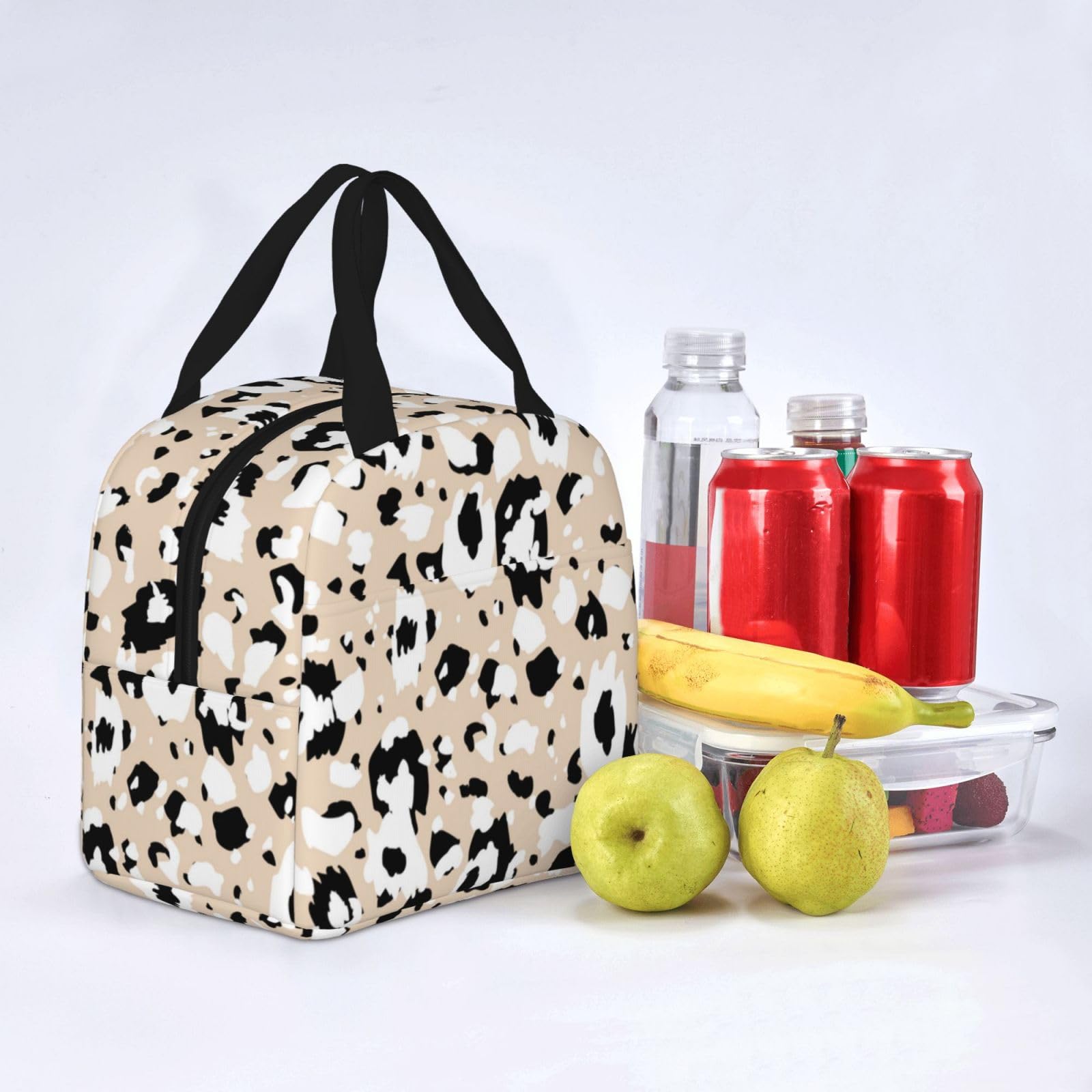 Borsa Frigo Isotermica Per Pranzo, Donna, Leopardata, Grande Capacità, Pieghevole, Per Lavoro E Picnic