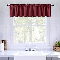 Vista 17 de MIULEE Cenefa de ventana opaca de primavera para dormitorio, cocina, baño, sala de estar, oscurecimiento de bolsillo para barra, cenefa de cortina