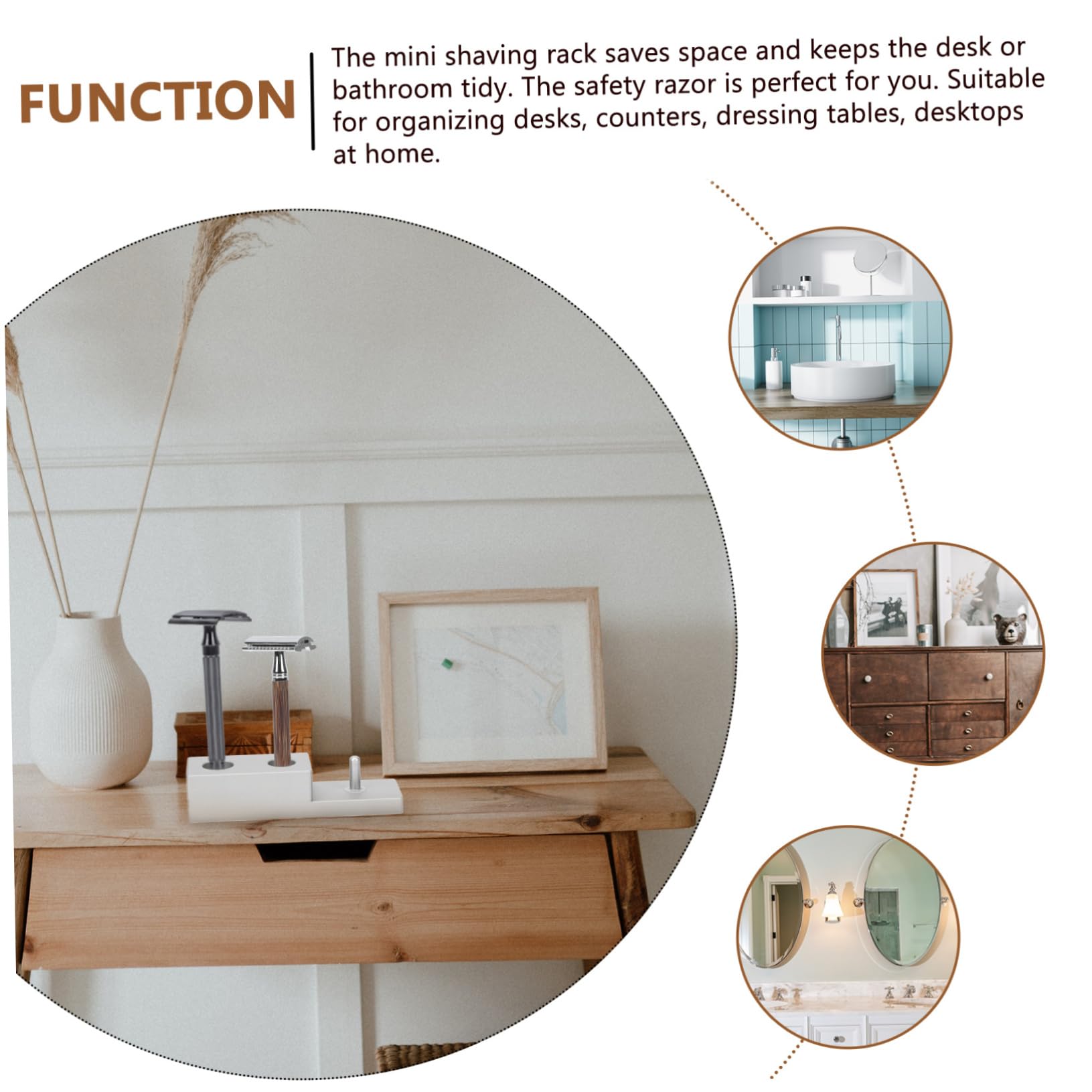 Beavorty 2 Pcs Alloy Razor Stand Beard Care Razor Holder Easy to Use Shaver Storage Base