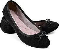 Sapatilha Feminina Preta com Laço, Furinhos Decorativos, Forro Rosa, Confortável