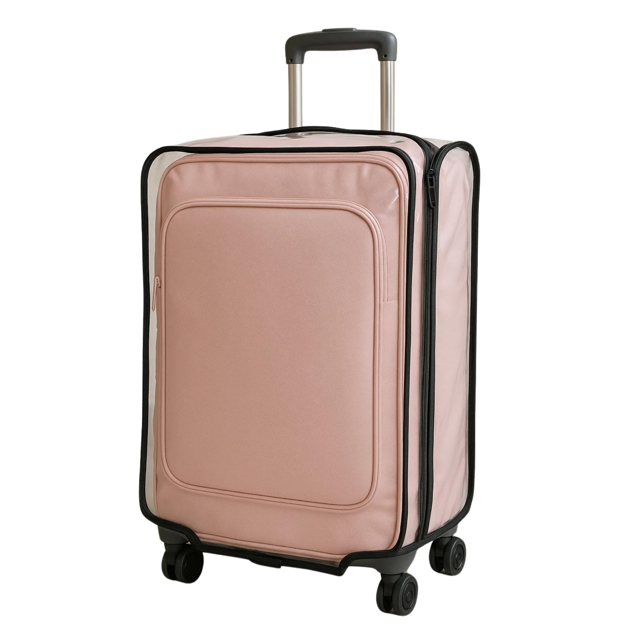 Fabam Transparent PVC Soft Shell Suitcase Cover | Waterproof, Dustproof & Scratch Resistant Trolley Bag Protector with Black Fabric Piping for Travel Use and Daily Protection (26 Inch)-image-17