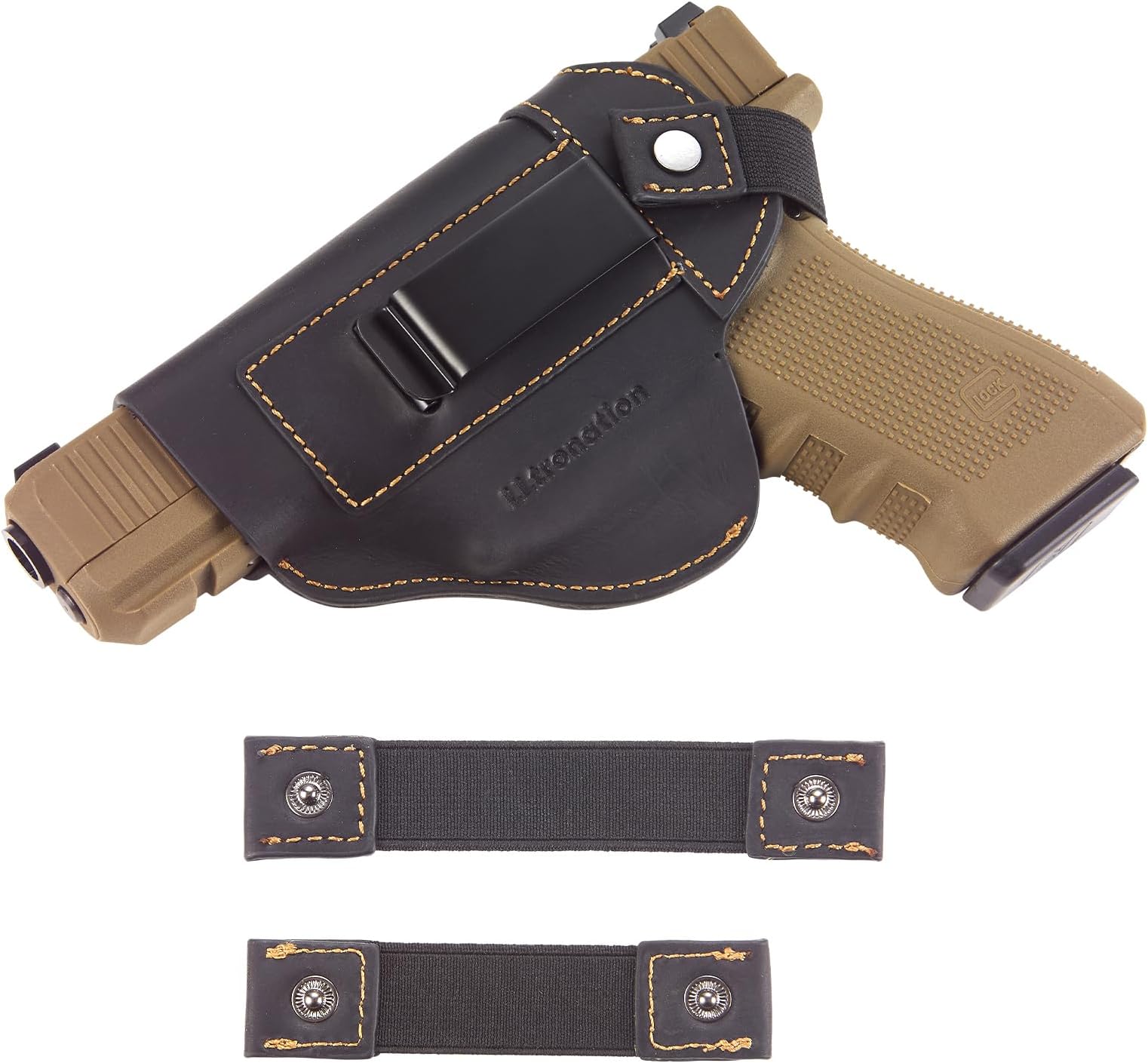 Leather Holster for Concealed Carry, Universal Gun Holster for Men Women, Fits Most Full Size Compact Subcompact Size Pistols, Right & Left Hand Draw, IWB & OWB