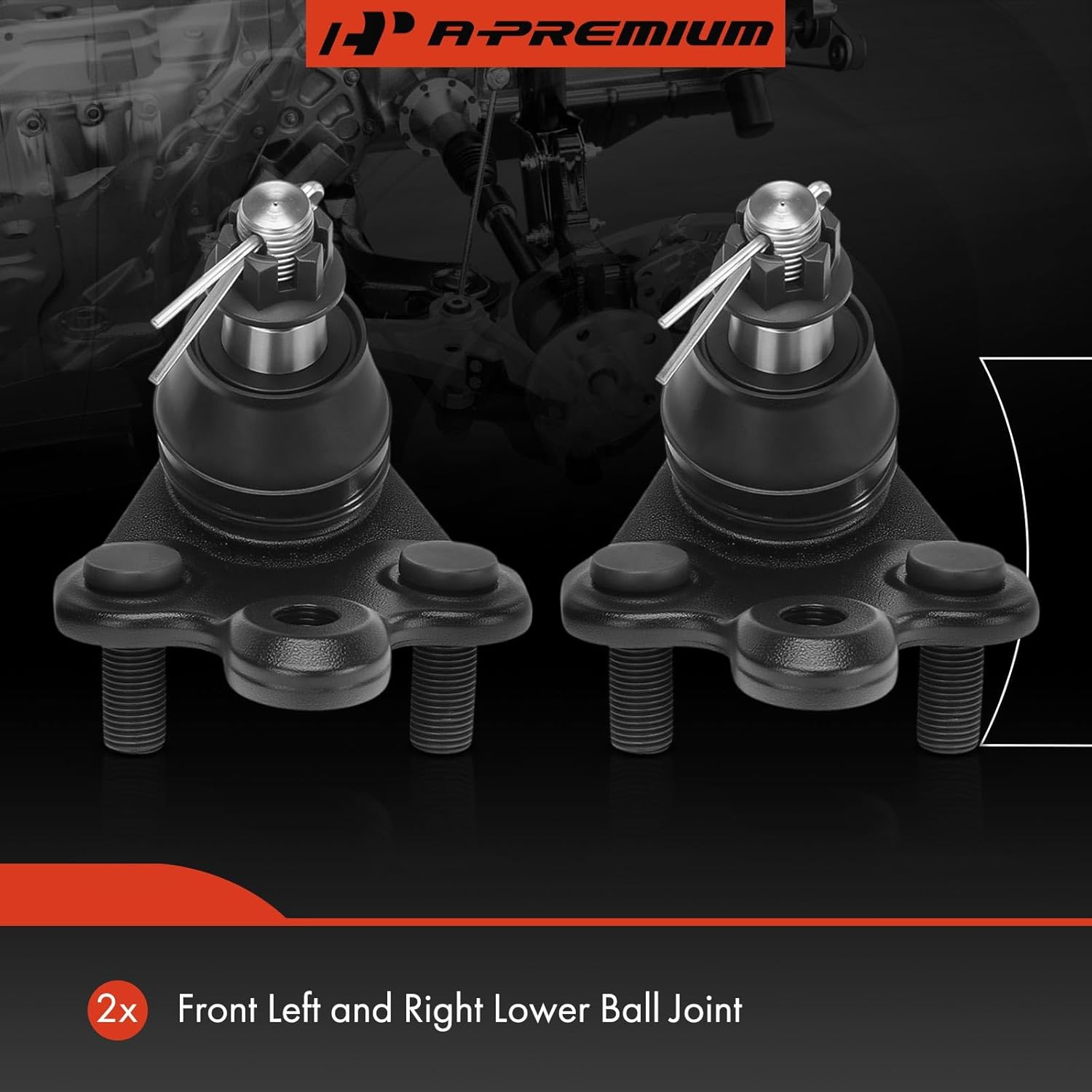 A-Premium 2 x Front Lower Ball Joints, Compatible with Toyota Matrix 2009-2013 & Pontiac Vibe 2009-2010