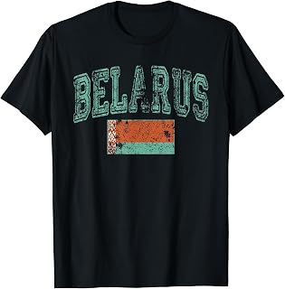 Vintage Retro Faded Belarus Flag Belarusian Pride T-Shirt
