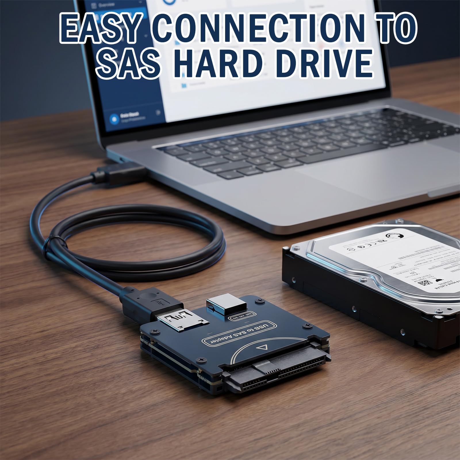 SFF-8482 Adattatore RAID per dischi rigidi SAS da 29 pin a USB3.0 5 Gbit/s, adattatore di conversione da USB 3.0 a SAS per dischi rigidi da 2,5/3,5 pollici, scheda adattatore SSD con chipset e
