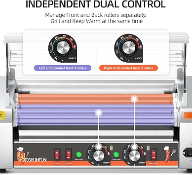 Commercial Hot Dog Roller Machine, 5 Rollers