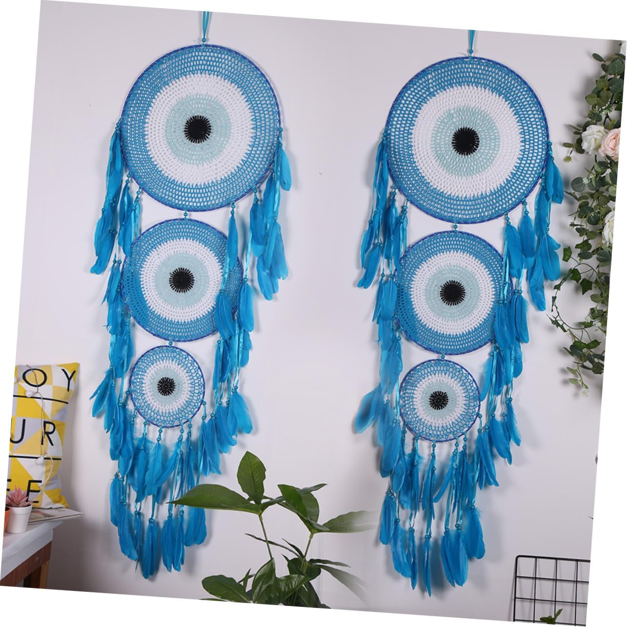 Hanging Dream Catcher Pendant Wall Art Home Decoration for Bedrooms Bohemian Style Wall Decor Unique Chic Ornament