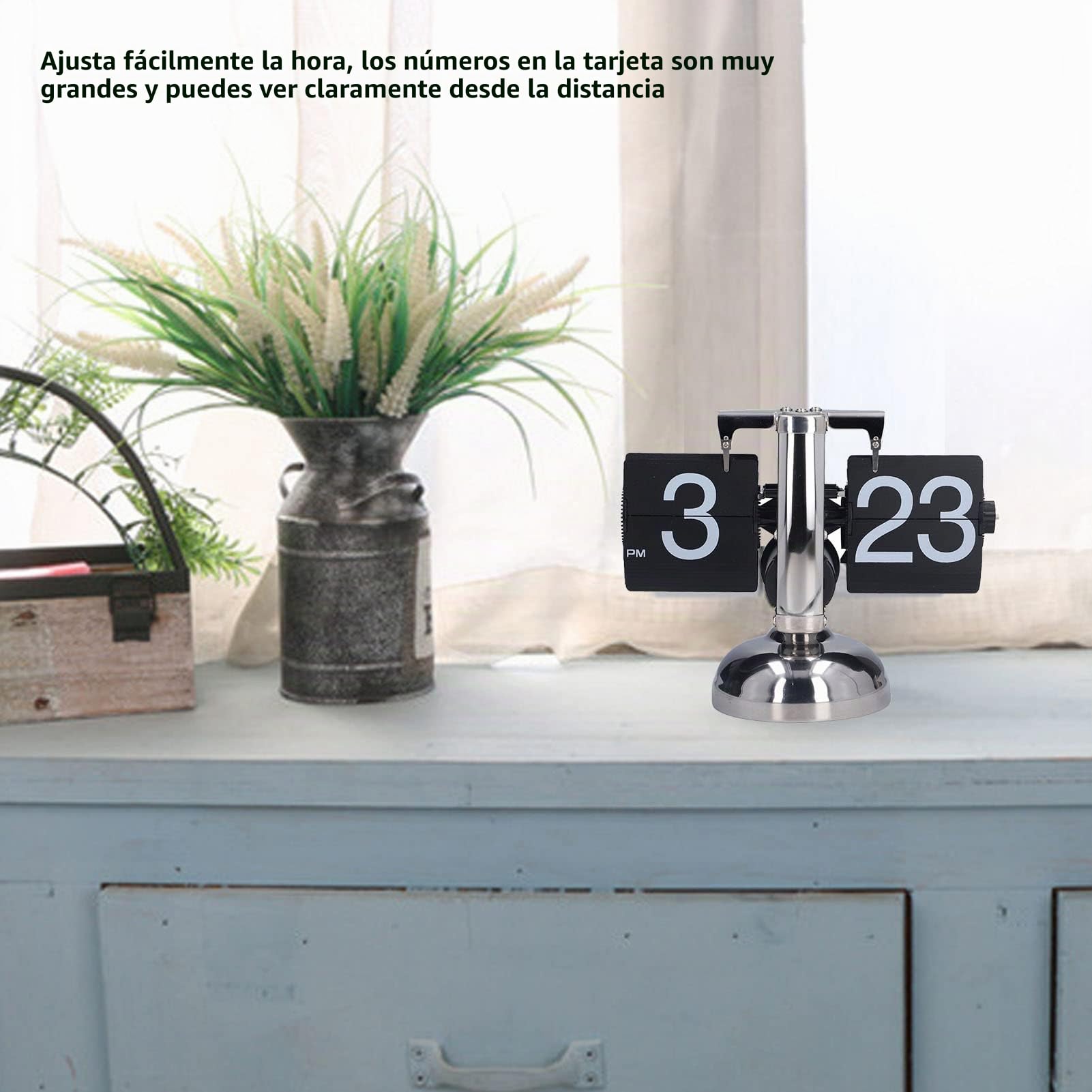 Reloj digital retro abatible hacia abajo, reloj de giro de página automático mecánico, funciona con pilas, tiempo preciso, reloj de cuarzo de moda único, adorno de escritorio, oficina, decoración del
