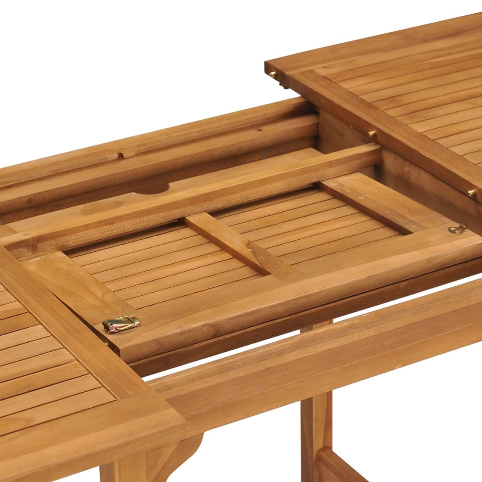 Homgoday Mesa de jardín Extensible Madera Maciza Teca (110-160) x80x75cm Mesa Jardin Exterior Madera Mesa Auxiliar Mesa Comedor