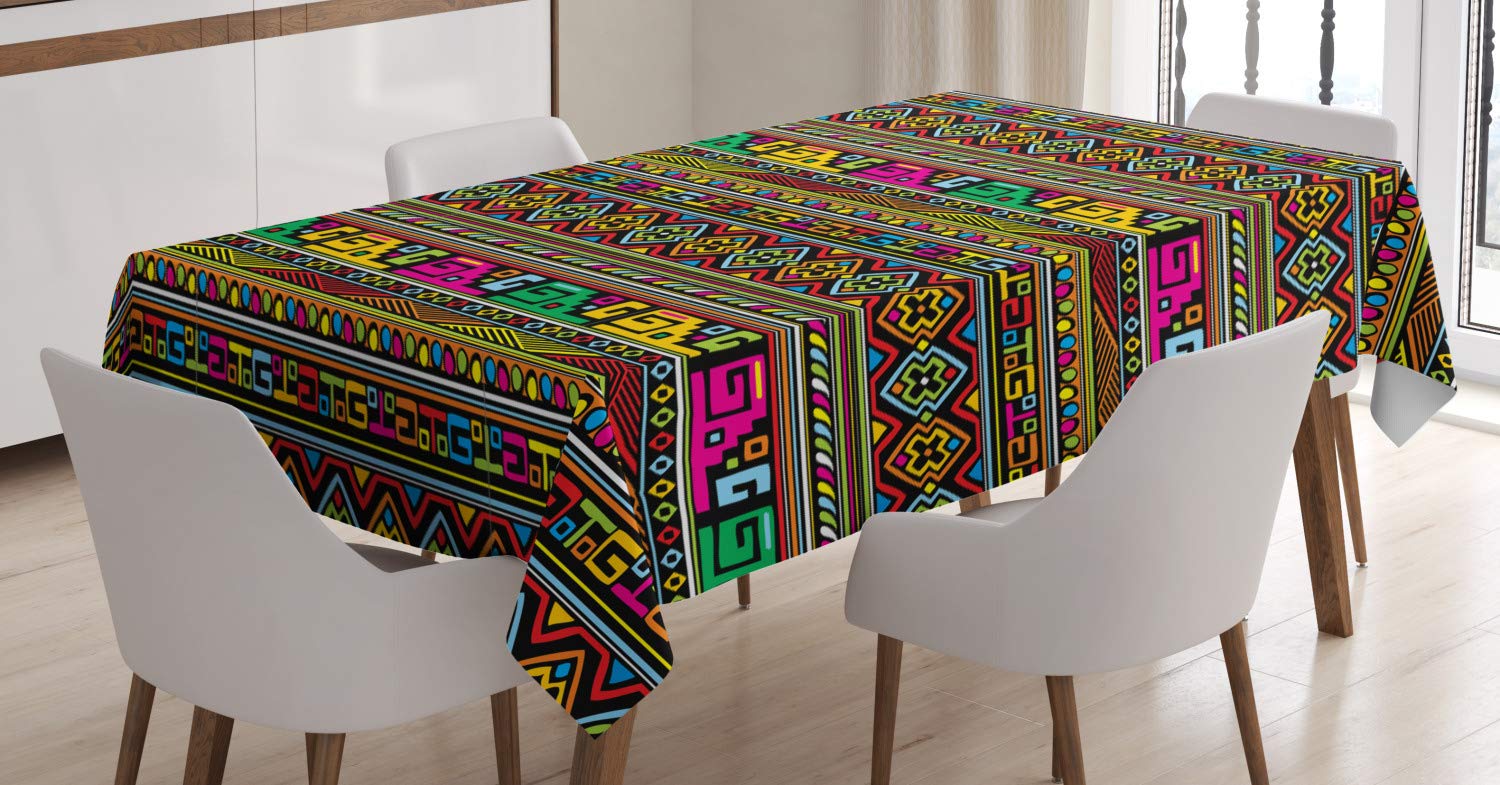 ABAKUHAUS Bacio Tovaglia, Pop Art Rossetto Stain, Rettangolare per Sala da Pranzo e Cucina, 140 cm x 240 cm, Ruby e White