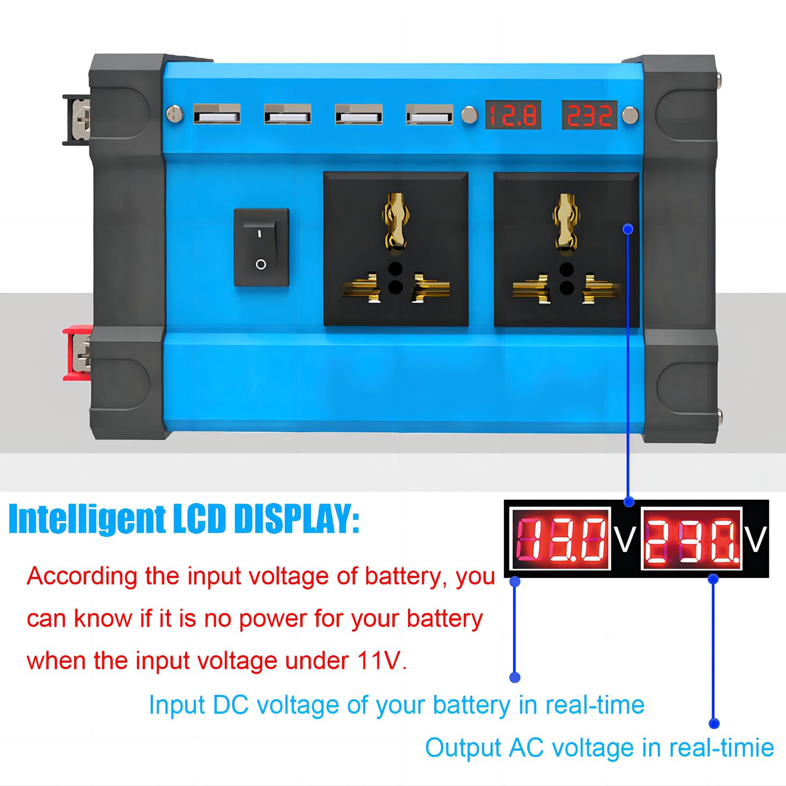 Kit de Panel Solar: inversor de Corriente para Coche de 500 W, Controlador de Carga PWM de 30 A, Panel Solar Impermeable de 18 W para Autocaravana, Barco y Motocicleta.