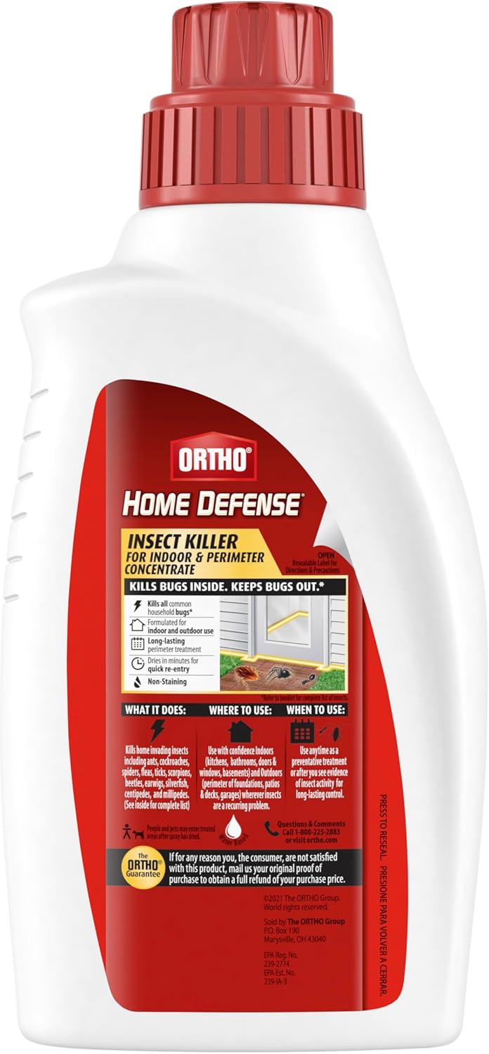 Ortho Home Defense Insect Killer for Indoor and Perimeter Concentrate, Kills Ants, Cockroaches and Spiders, 32 oz. - Image 2