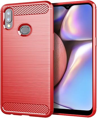 Osophter for Galaxy A10S Case,Samsung A10S Phone Case,Galaxy M01S Case Shock-Absorption Flexible TPU Rubber Full-Body Protective Cover for Galaxy A10SRed