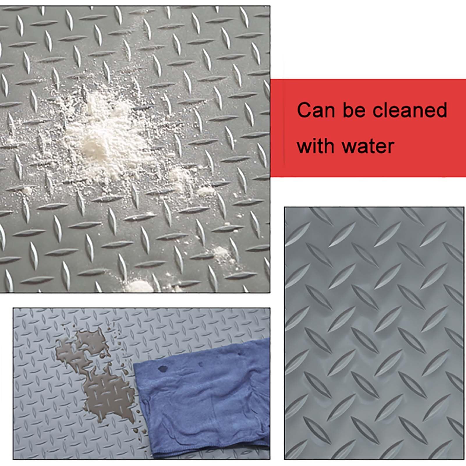 Tapis De Sol Pour Garage 5x17 Pieds - Revêtement PVC Diamant Antidérapant 2.5mm - Facile à Poser