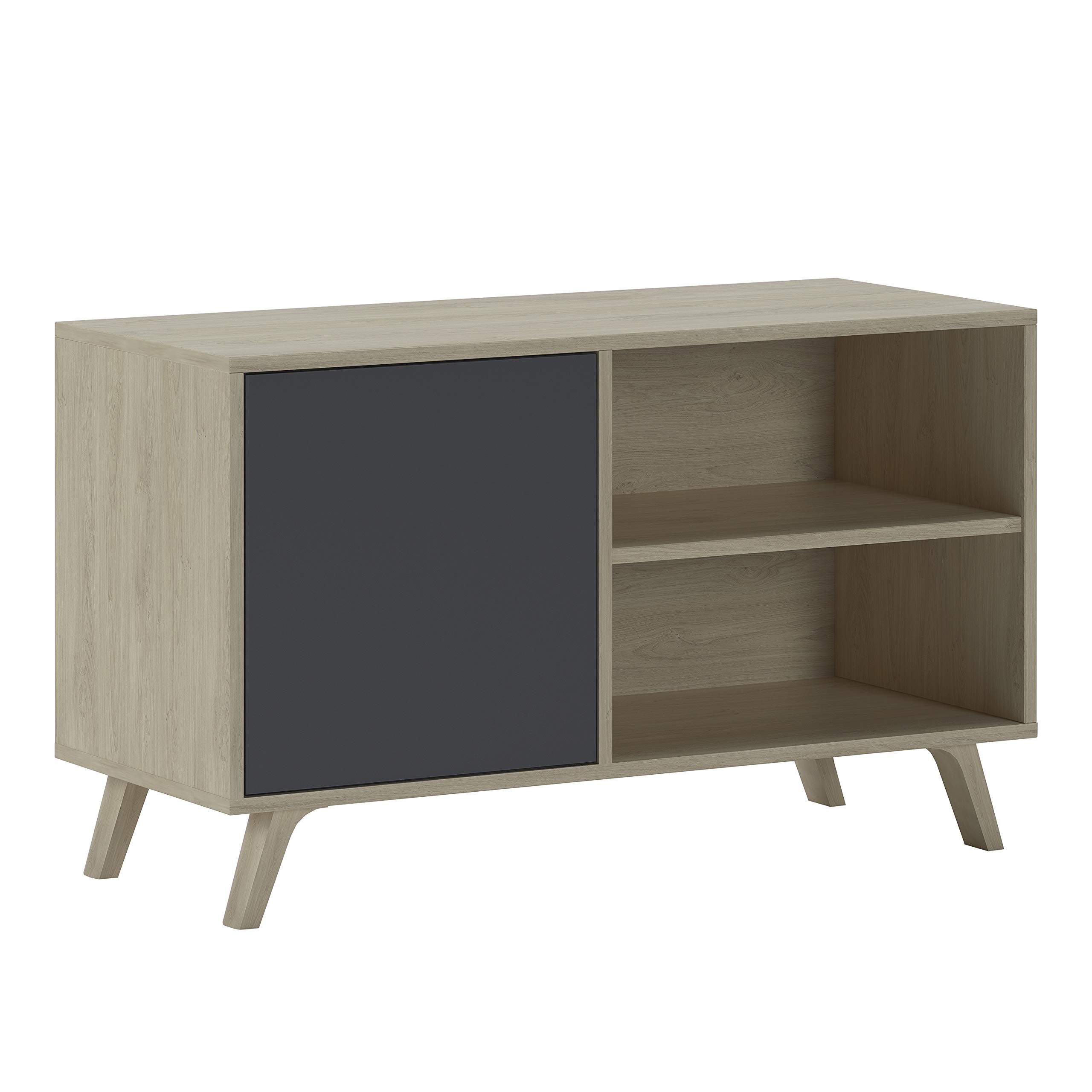 Skraut Home | Mueble de TV para Salón | 57 x 95 x 40 cm | Indicado para TV de 32/40" | Modelo Wind 100 | Puccini | Puerta Abatible Color Gris en oferta en Amazon