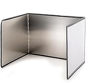 CJFNDFA 3-Sided Foldable Stainless Steel Splatter Guard for Frying Pans - Heat-Resistant Grease Screen Stops Oil Splashes